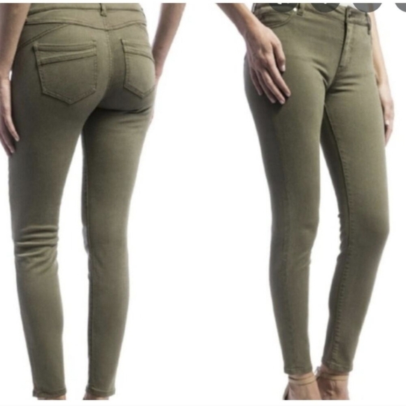 Liverpool Los Angeles The Hugger Mid-Rise Skinny Jeans Equestrian Green - Sz 12 - Picture 1 of 11